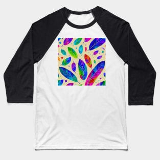 Feathers Pattern Watercolor Painting Baseball T-Shirt